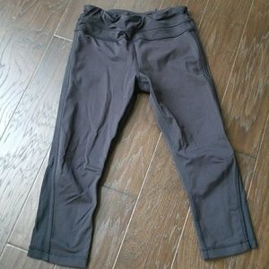 Lululemon black capris with mesh detail